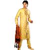 Golden Color Sherwani With Heavy Hand Embroidery