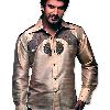 Brown Colored Shiny Designer Shirt