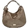 Metallic Leather Handbag In Silver Colour