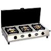 Three Burner Cooking Gas Stove Straight Model With Powder Coated MS Sheet Cover