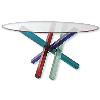 Glass Dining Centre Table With Circular Shaped Surface