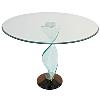 Glass Made Centre Table With Spiral Shaped Stand