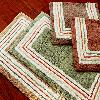 Multi Coloured And Bordered Bath Rugs