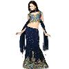 Blue Chaniya Choli In Georgette And Dupien Silk