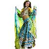 Fully Embellished Gold, Silver and Blue Sequin Lehenga