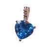 Blue Topaz Diamond Studded Gold Pendent