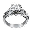 Vintage Style Engagement Ring with Round Cut Diamond