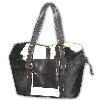 Ladies Leather Bag in Black and White Combination