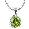 Peridot Stone Studded Silver Pendant