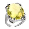 22.24 Carets Lemon Topaz Stone Studded Silver Ring