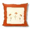 Cotton Cushion Cover in White-Orange Combination