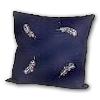 Navy Blue Colored Feather Designed Cushion Cover