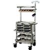 Emergency Monitor Trolley With Rectangular Tube Frame Shelves