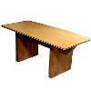 Executive Office Table with Rounded Rubber Wood Top