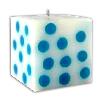 Cube Shaped Aromatic Candle with Polka Dot Design