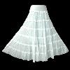 Long White Flared Skirt