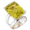 Yellow Colored Gemstone Studded Silver Ring