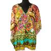 V-Neck Abstract Designed Kaftan