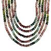 Multi Tourmaline Faceted Roundel Beads Necklace