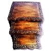 Decorative Black Finished Wooden Stool Set