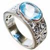 Blue Topaz Studded Ring