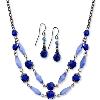 Sky & Blue Colour Stone Beaded Necklace with Earrings