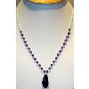 Silver Chain with Purple Stone Pendant