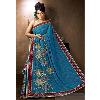 Blue Base Georgette Saree