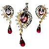 Ruby Studded Pendant Set