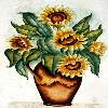 Colourful Flower Pot Canvas Painting