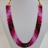 Shaded Ruby Beaded Necklace