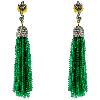 Emerald Tassel Earring Set