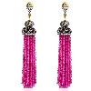 Pink Sapphire Tassel Earrings