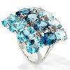 Blue Stone Studded Silver Ring