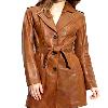 Ladies Long Leather Coat