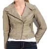 Short Grey Ladies Leather Jacket