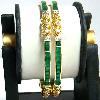 Emerald Studded Gold Bangles