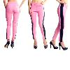 Pink And Black Coloured Trousers