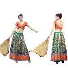 Designer Green And Orange Lahenga Choli