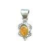 Amber Stone Studded Pendant