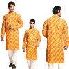 Golden Yellow Coloured Hand Block Print Cotton Kurta