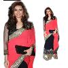 Red And Black Coloured Designer Saree