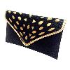 Black And Golden Coloured Designer Clutch