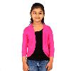 Pink Coloured Cotton Shrug For Kid