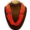 Elongated Red Beaded Fancy Necklace