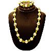 Green And White Color Beads Trendy Necklace