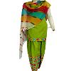 Parrot Green Colored Cotton Salwar Suit