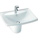 White Half Pedestal Lavatory With Single Hole