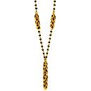 Designer Mangalsutra With Black Beads In Gold Wire