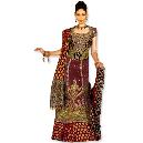 Ghagra Choli With Banarasi Georgette Gold Dotted Dupatta